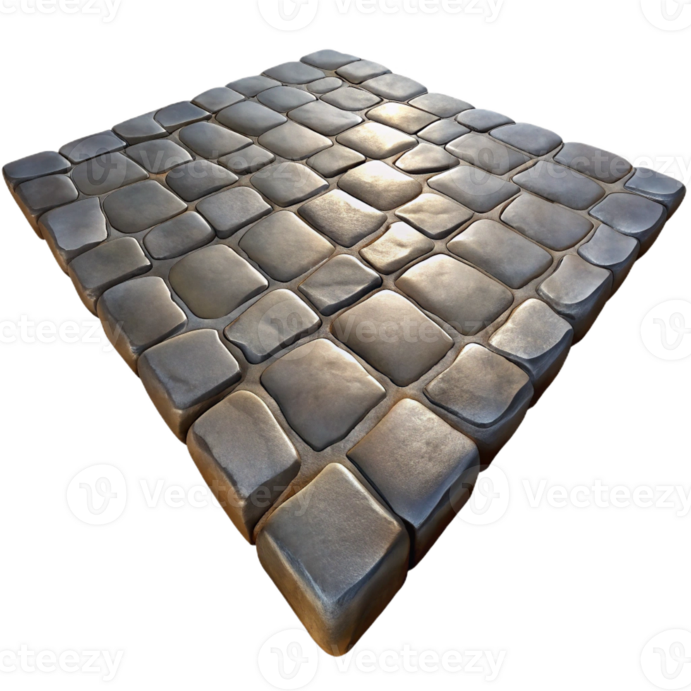 dramatic abstract Cobblestone Street Uneven Surface Transparent Background detailed png
