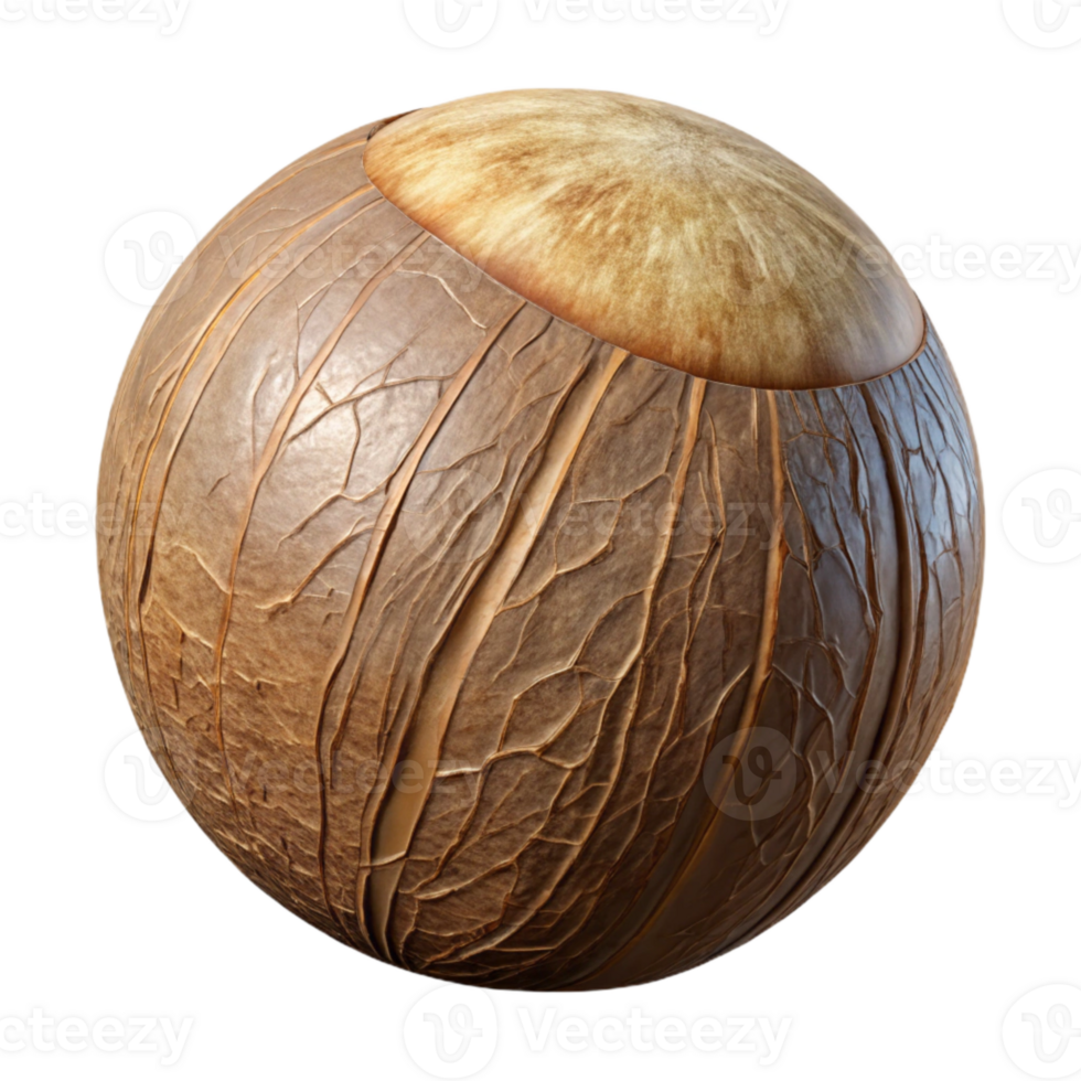 elegant artistic Coconut with Husk Transparent Background original png