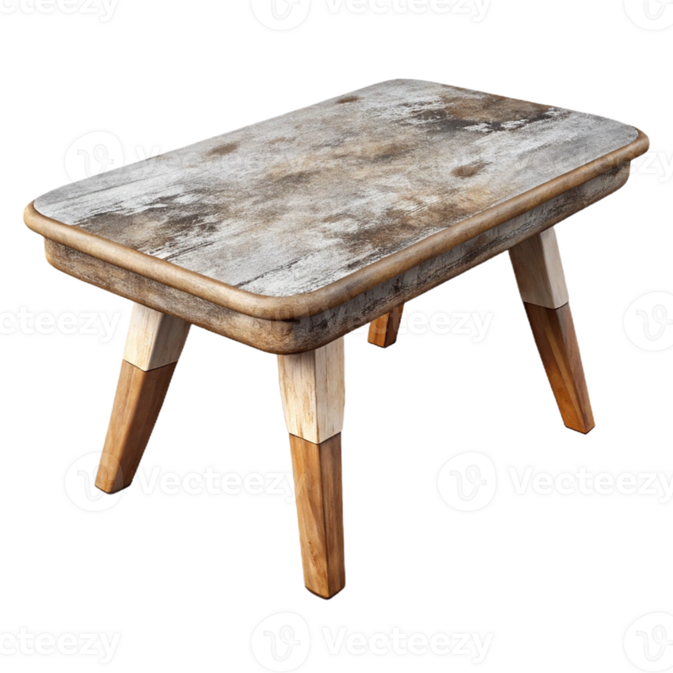 beautiful rustic Coffee Table Wooden Legs Isolated png