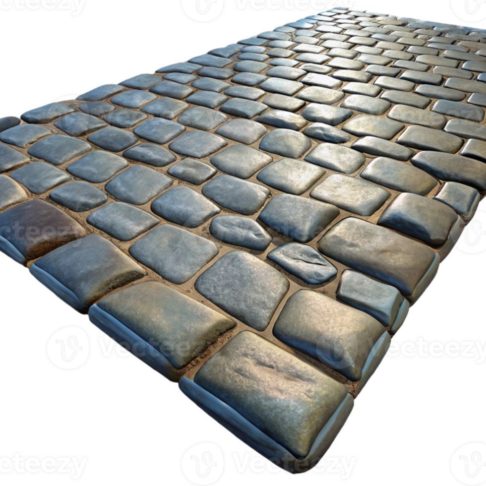 beautiful minimalist Cobblestone Street Uneven Surface Transparent Background png