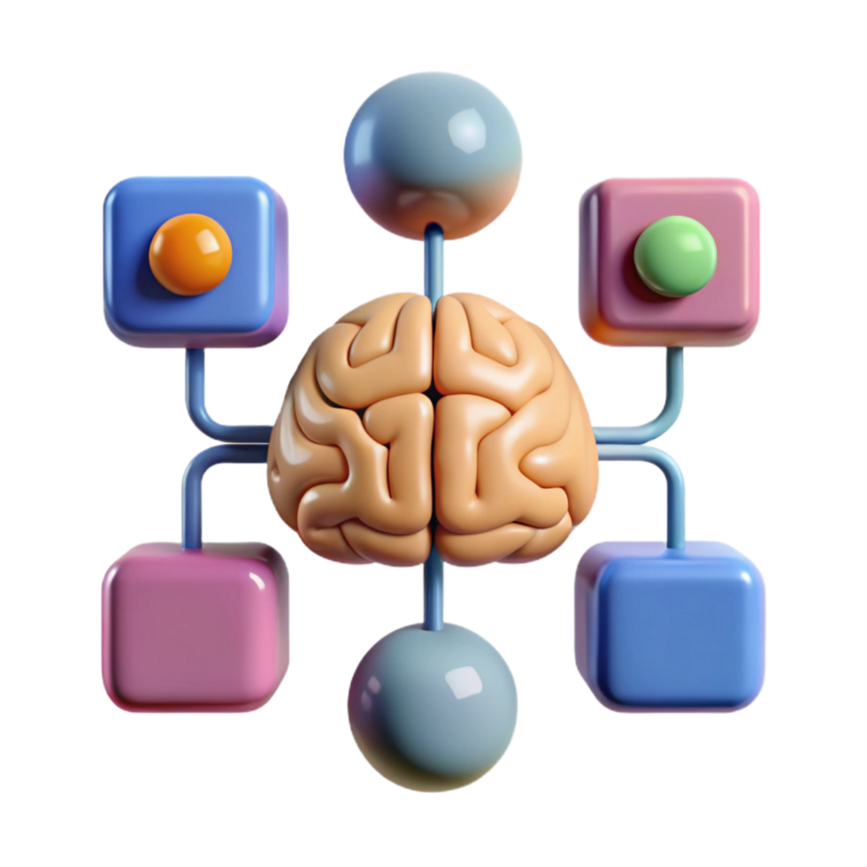 Cognitive Function Diagram with Labels Cutout png