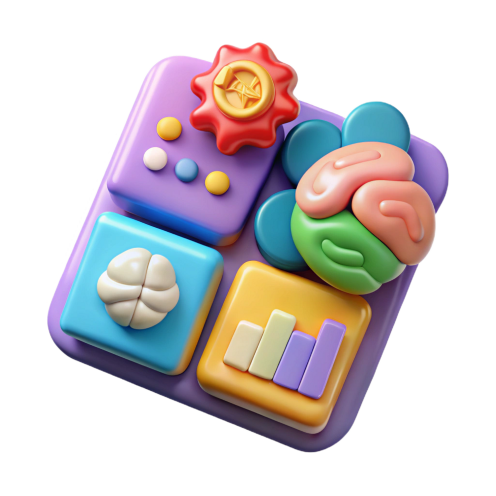 stunning classic Cognitive Functions Chart Colorful Icons Isolated original png