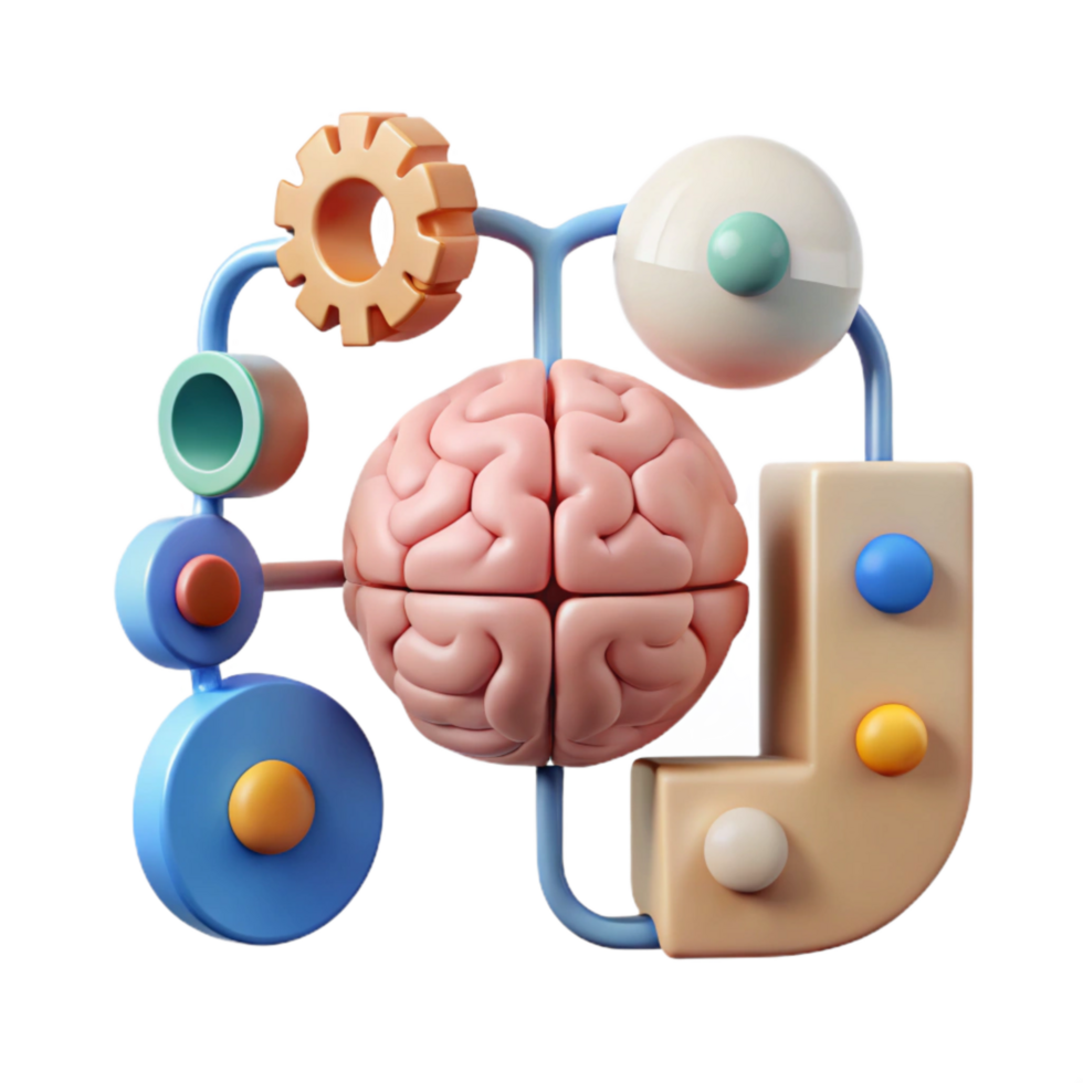 elegant creative Cognitive Processes Diagram Simple Style Cutout original png