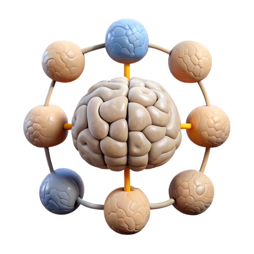 Cognitive Functions Diagram Interconnected Nodes Isolated png