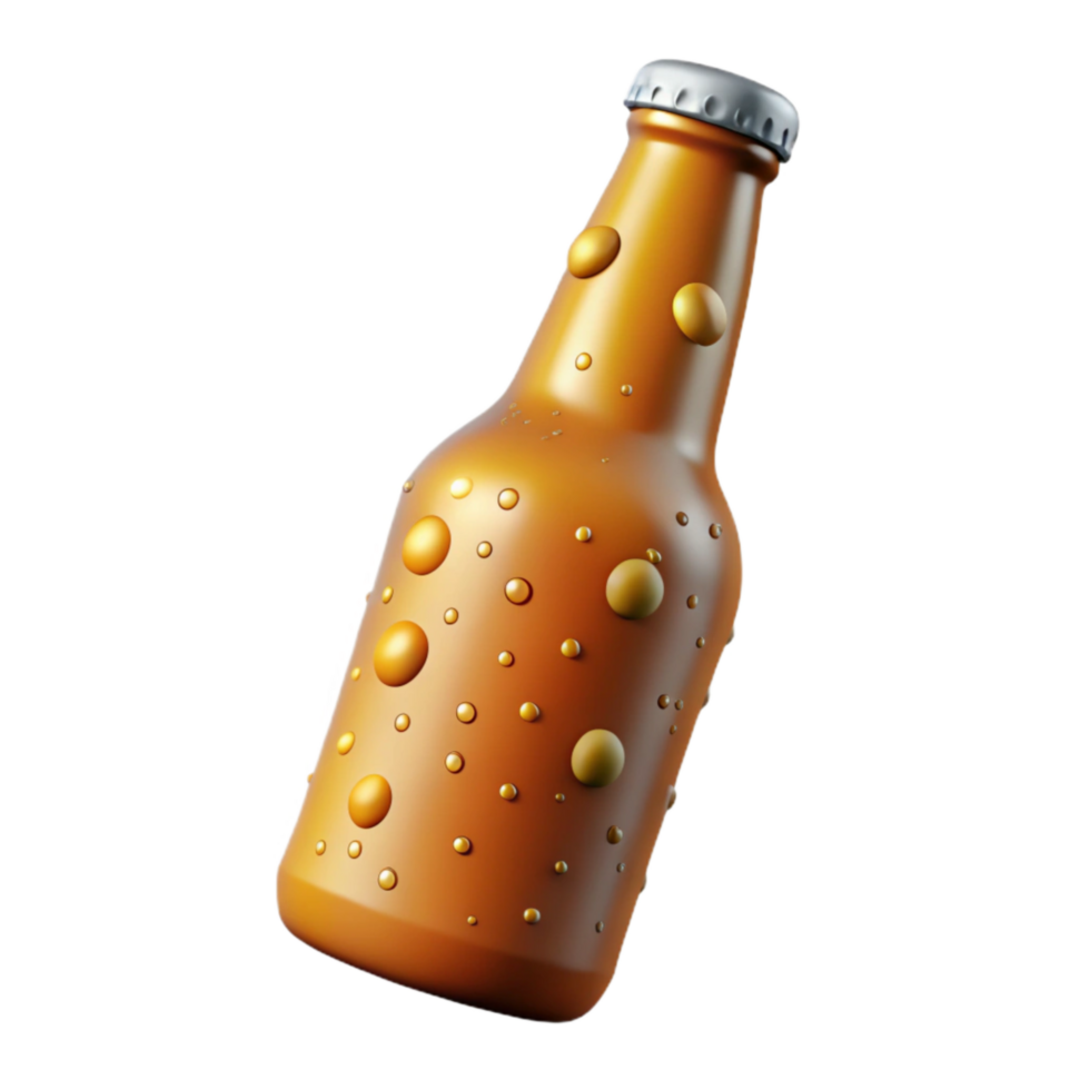 beautiful modern Cold Beer Bottle with Water Droplets Isolated high quality png