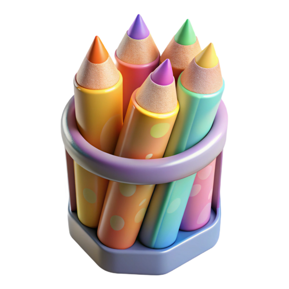 vibrant artistic Colored Pencils Set Transparent Background original png