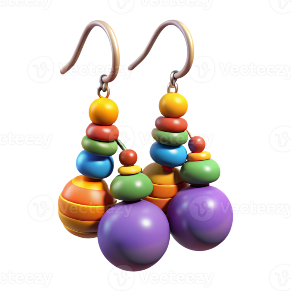 extraordinary contemporary Colorful Beaded Earrings with Hooks Isolated exclusive png