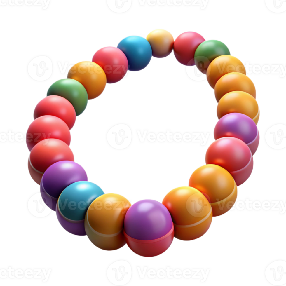 elegant artistic Colorful Beaded Necklace Close Up Transparent Background high quality png