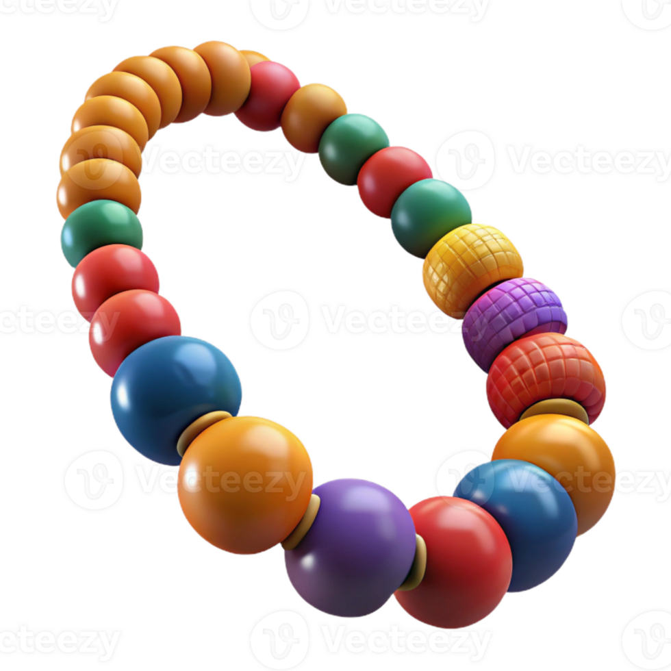beautiful abstract Colorful Beaded Necklace Close Up Transparent Background genuine png