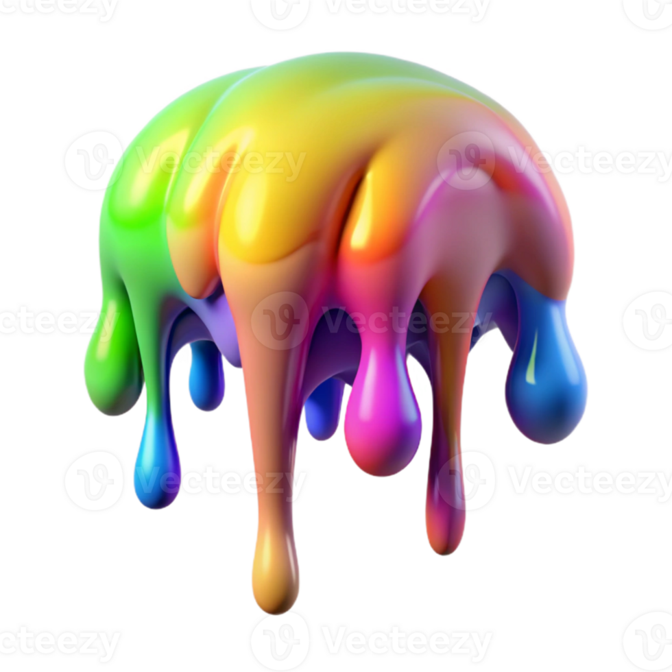 vibrant rustic Colorful Drip Graffiti Isolated exclusive png