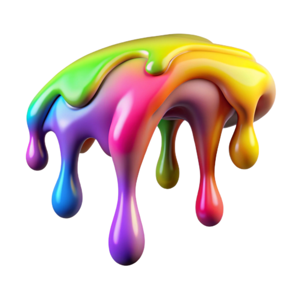 beautiful creative Colorful Drip Graffiti Isolated high resolution png