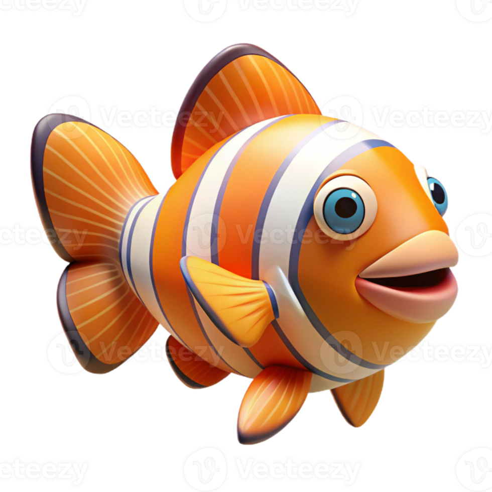 vibrant minimalist Colorful Clownfish Cutout Isolated detailed png