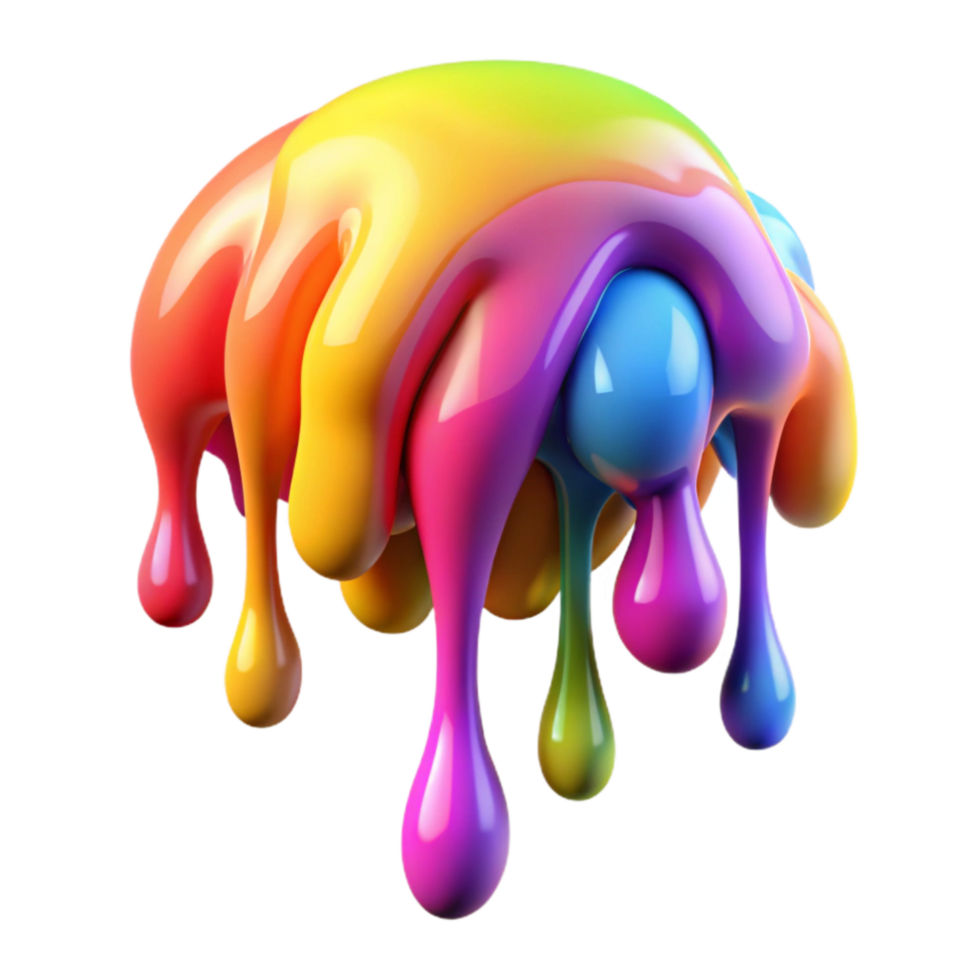 elegant rustic Colorful Drip Graffiti Isolated detailed png