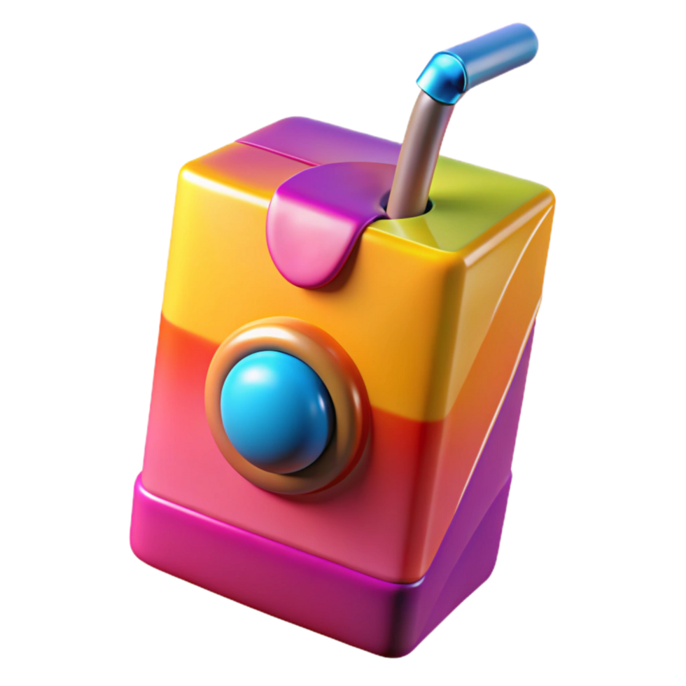 impressive classic Colorful Juice Pouch with Spout Cap Cutout original png