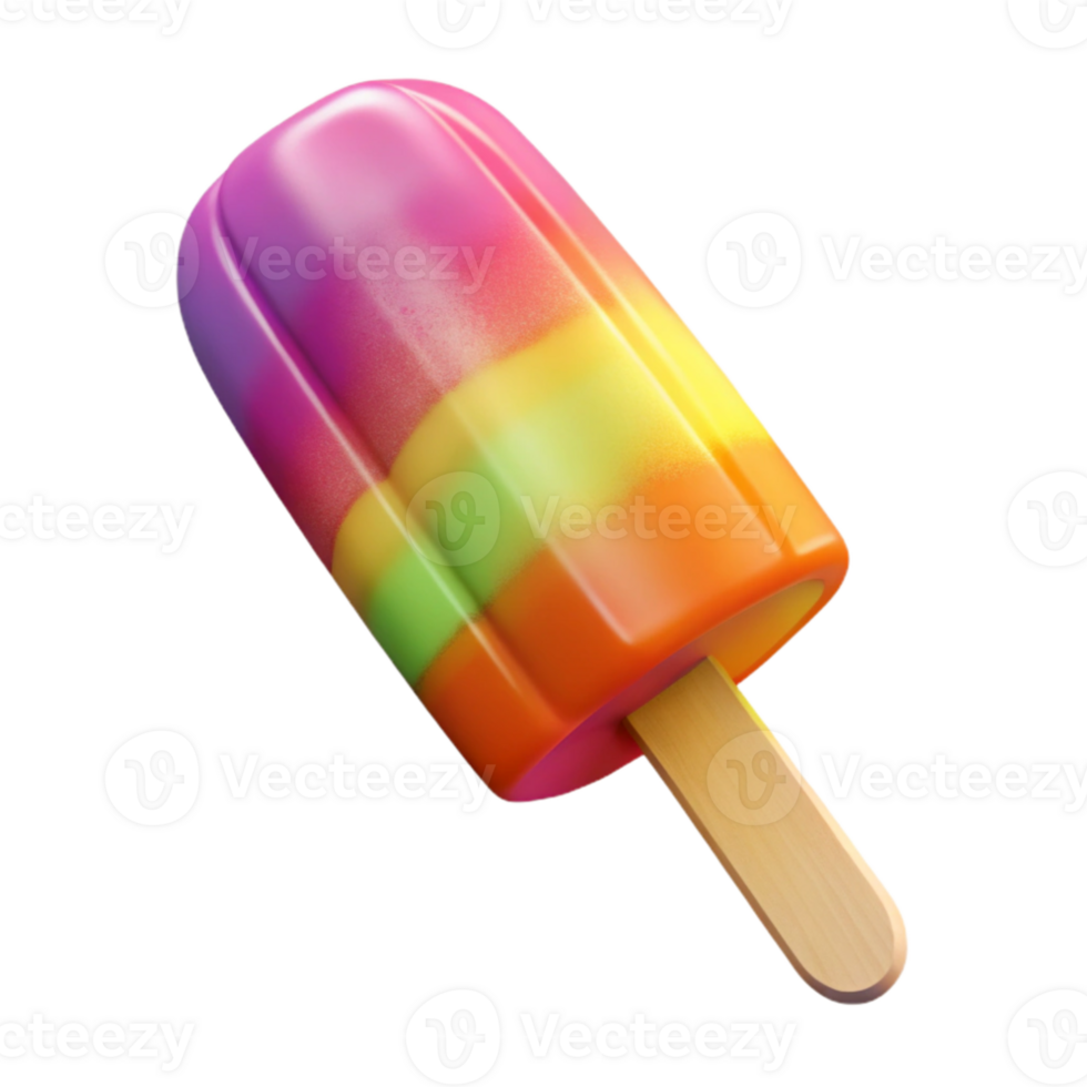 elegant artistic Colorful Popsicle on a Stick Cutout high resolution png