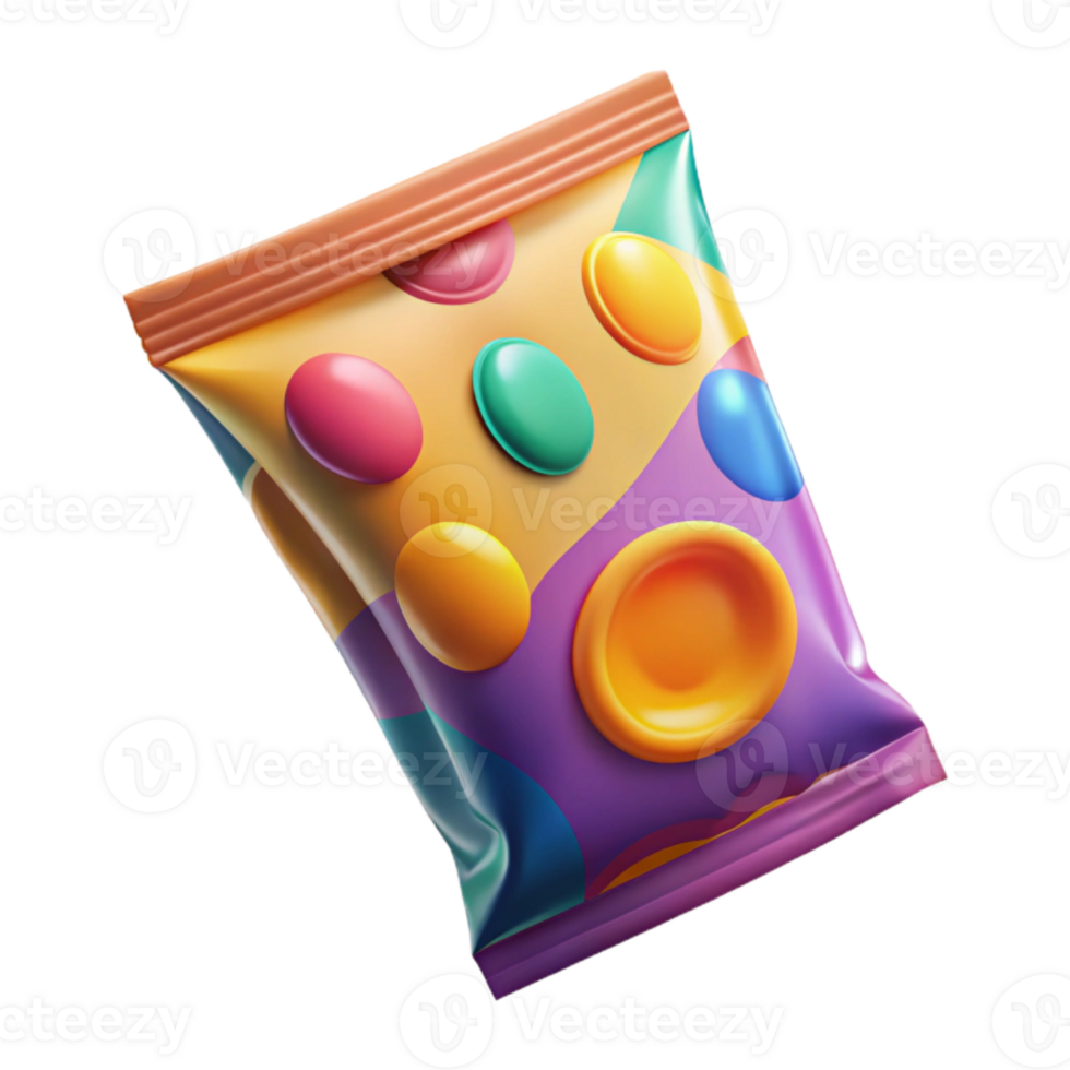 extraordinary traditional Colorful Snack Packaging Design with Stripes Transparent Background detailed png