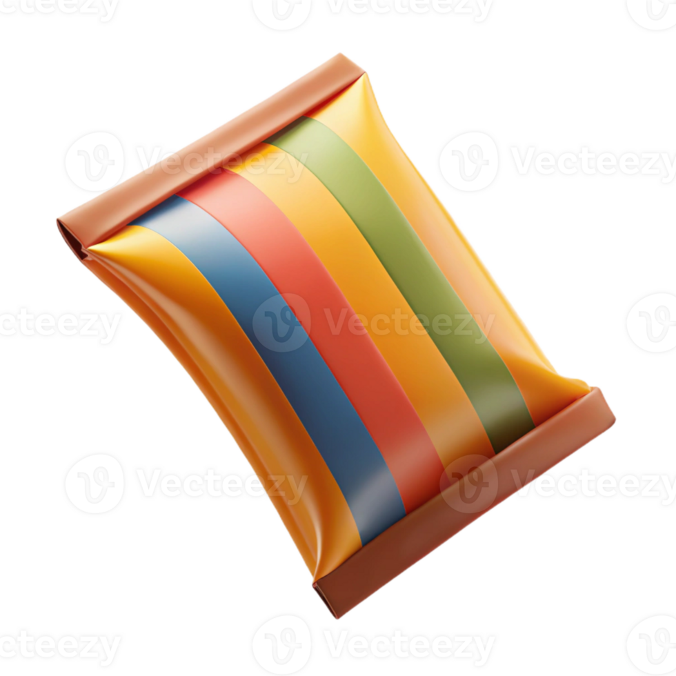stunning artistic Colorful Snack Packaging Design with Stripes Transparent Background premium png
