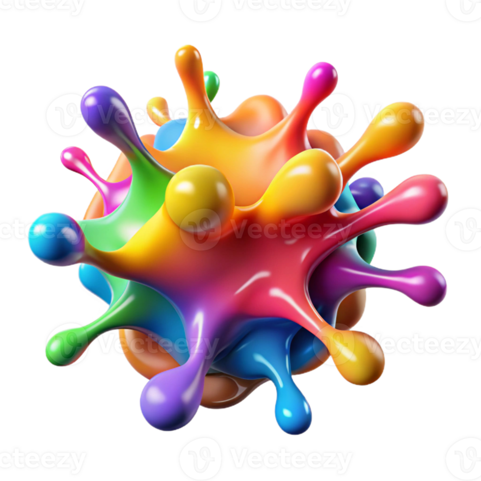 stunning modern Colorful Splash Graffiti Transparent Background detailed png
