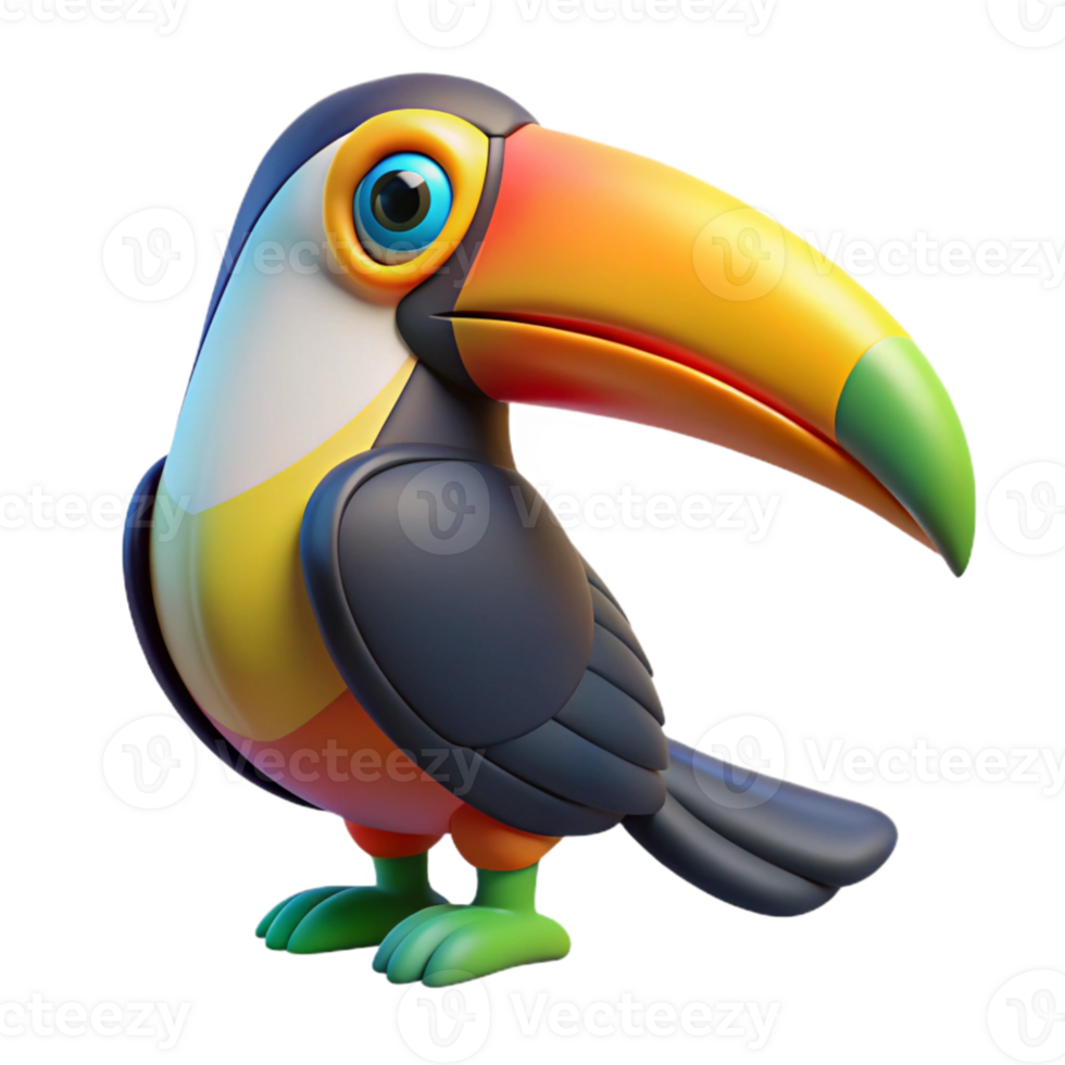 magnificent artistic Colorful Toucan Perched Isolated on Transparent Background genuine png