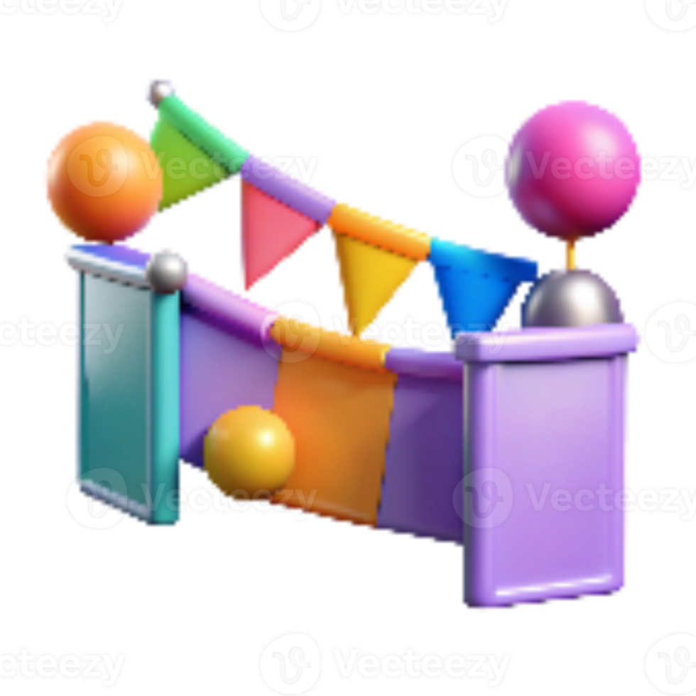 elegant creative Colorful Virtual Event Banners and Flags Transparent Background premium png