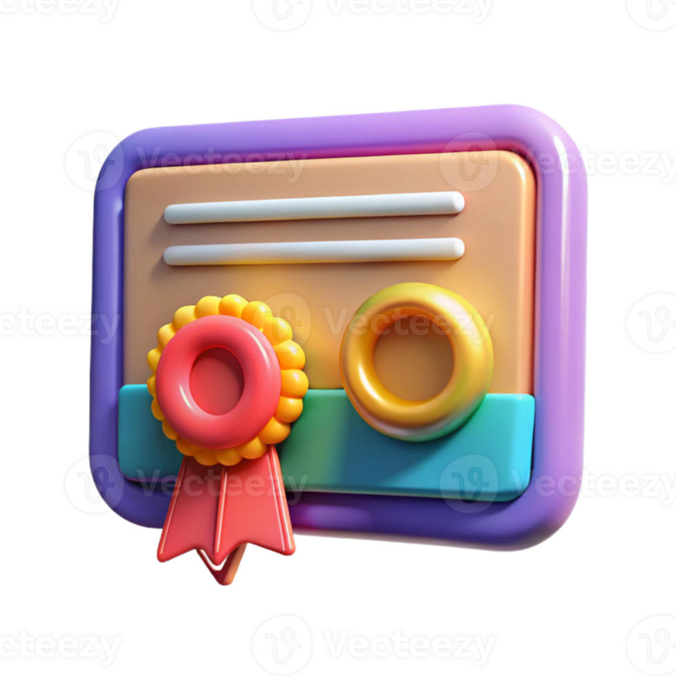 wonderful classic Colorful Webinar Certificate with Ribbon Isolated png