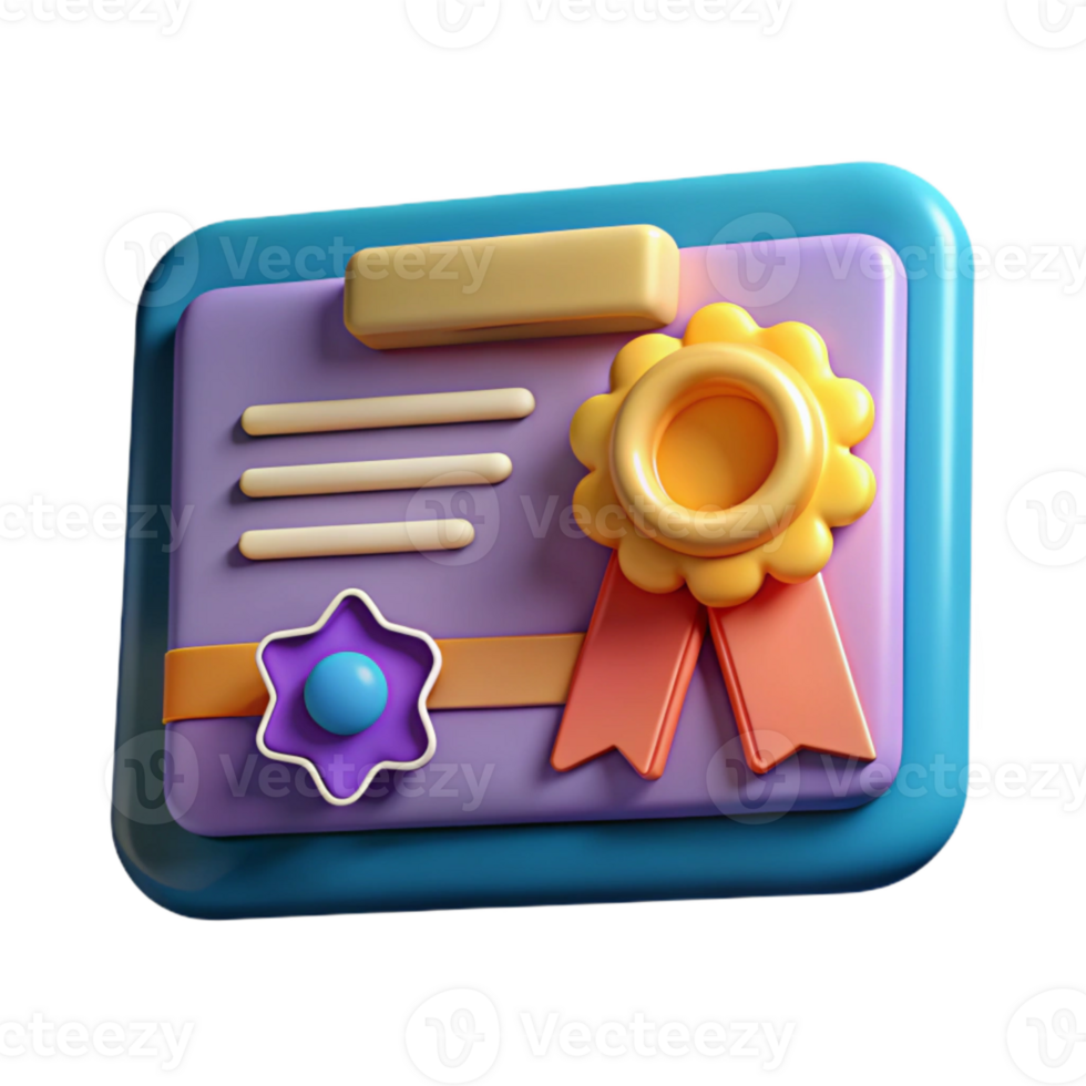 elegant artistic Colorful Webinar Certificate with Ribbon Isolated exclusive png