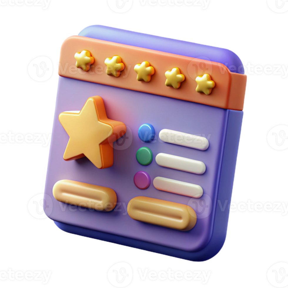 beautiful abstract Colorful Webinar Feedback Form with Stars Isolated high quality png