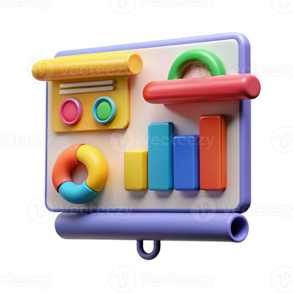wonderful artistic Colorful Webinar Presentation Slides with Charts Isolated authentic png