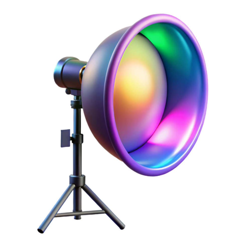 elegant modern Color Gel Lighting Setup Transparent Background professional png