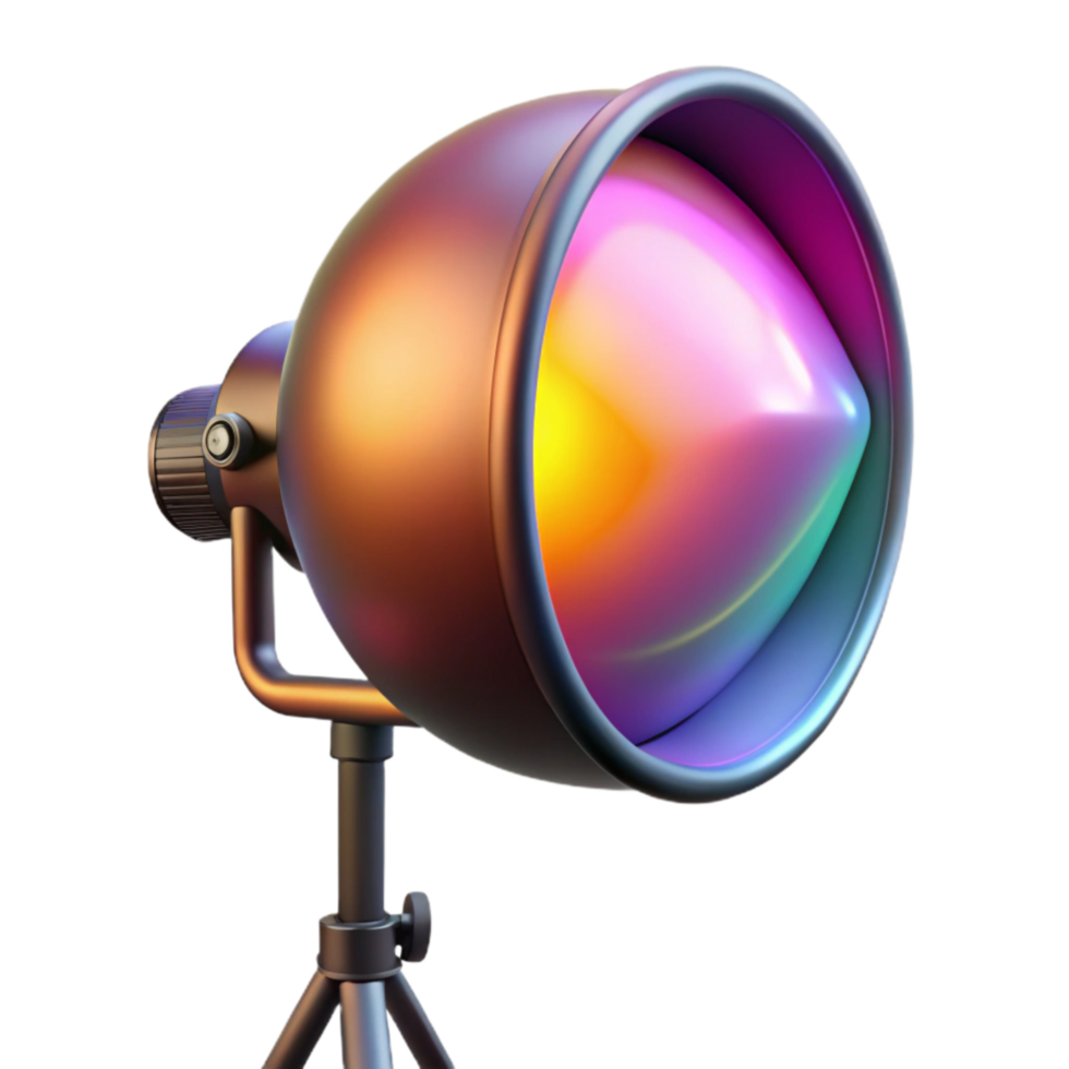 vibrant contemporary Color Gel Lighting Setup Transparent Background detailed png