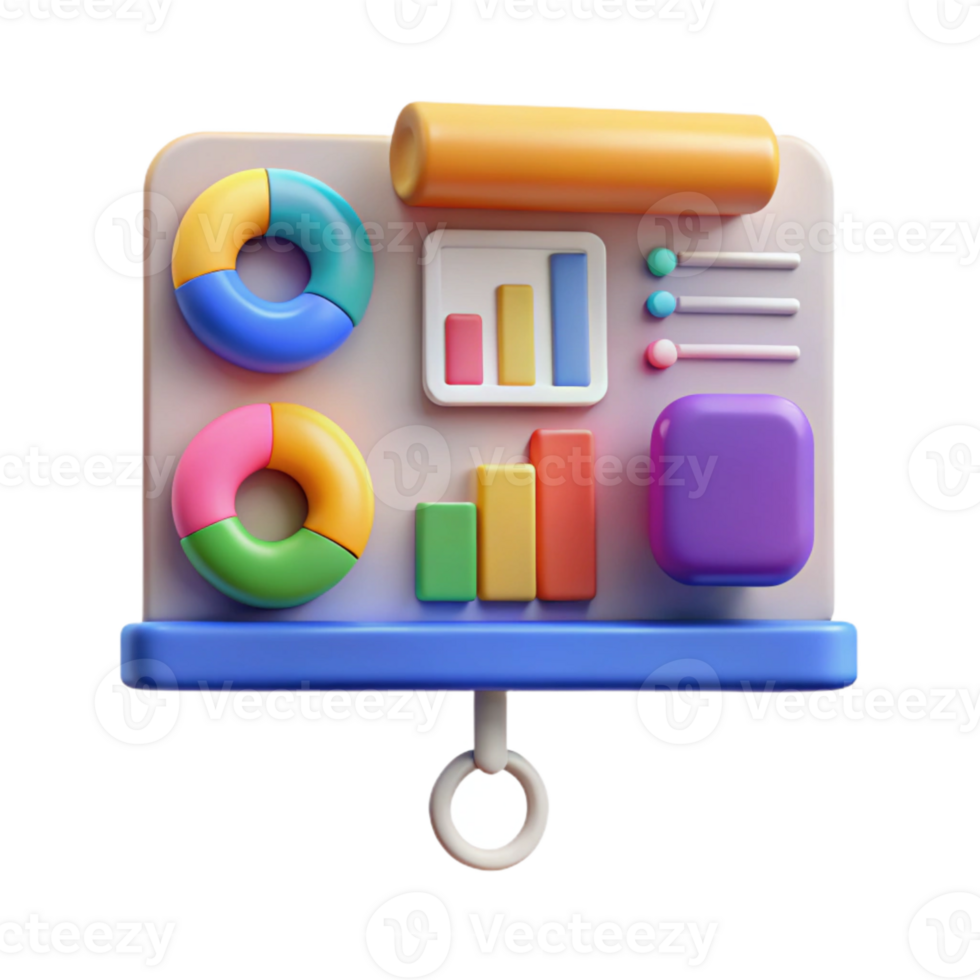 dramatic minimalist Colorful Webinar Presentation Slides with Charts Isolated premium png
