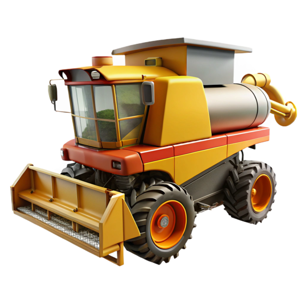 impressive classic Combine Harvester with Grain Tank Full Side View Cutout exclusive png