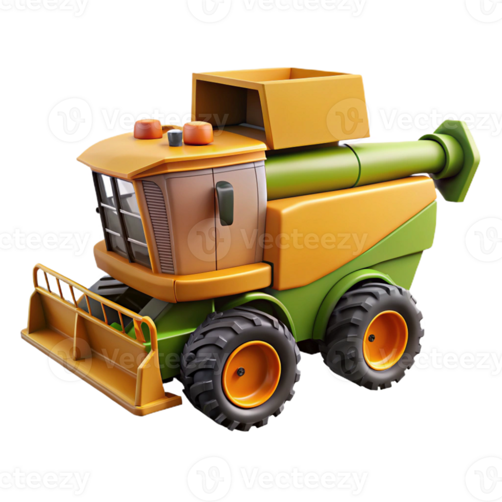 elegant modern Combine Harvester with Grain Tank Full Side View Cutout exclusive png