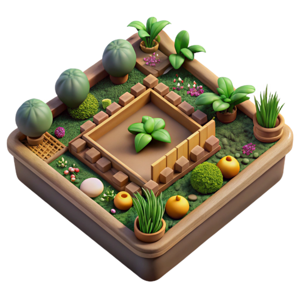 extraordinary artistic Community Garden Top View Isolated Element exclusive png