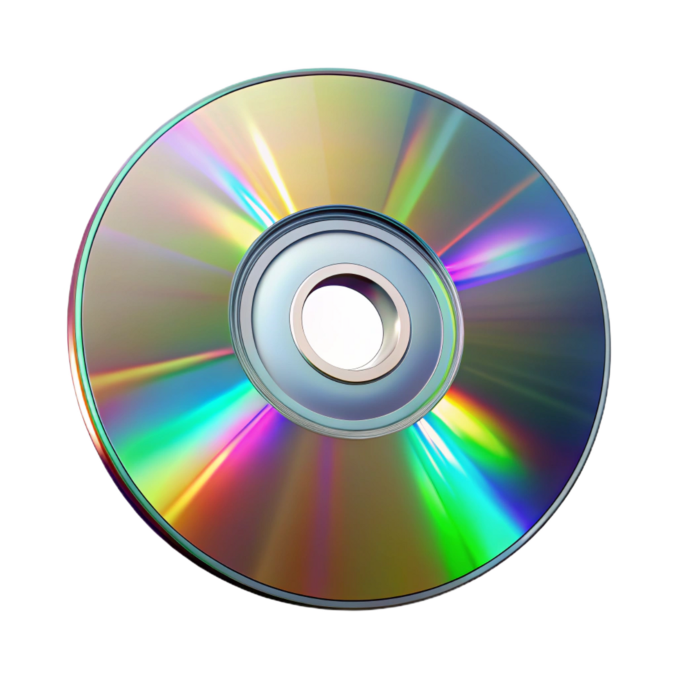serene abstract Compact Disc Rainbow Reflection Transparent Background Cutout detailed png