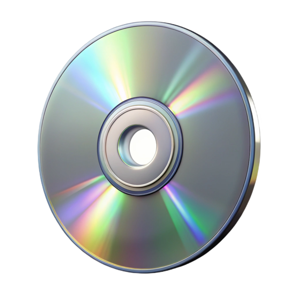 elegant traditional Compact Disc Silver Reflective Surface Isolated Cutout Transparent Background exclusive png