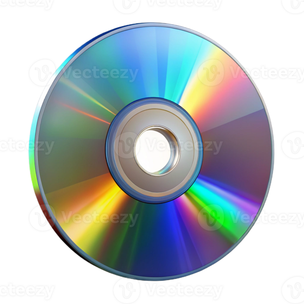 serene vintage Compact Disc Rainbow Reflection Transparent Background Cutout png