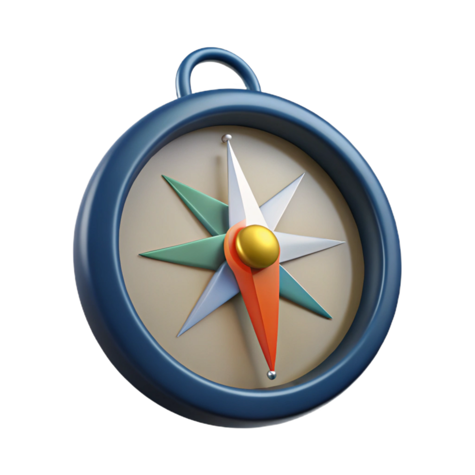 wonderful creative Compass Pointing North Isolated authentic png