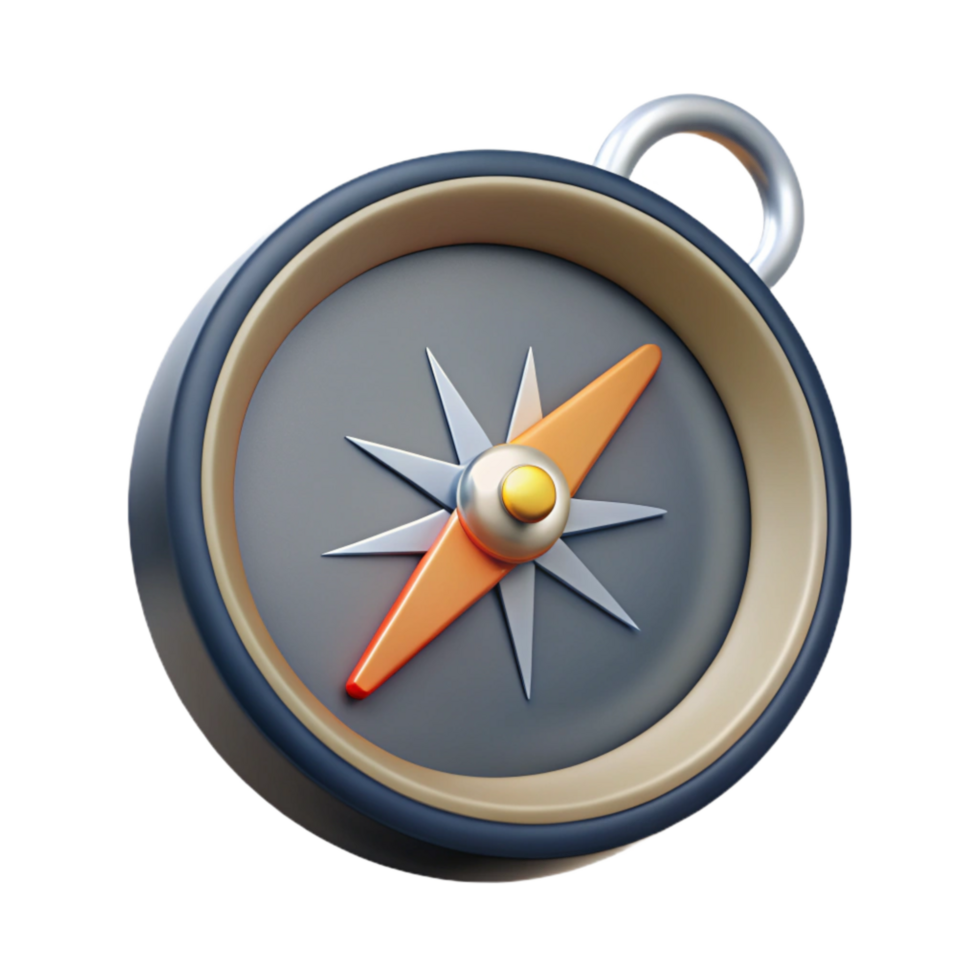 impressive artistic Compass with Needle Pointing North Cutout png