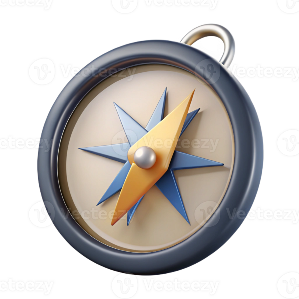 wonderful artistic Compass with North Arrow Pointing Forward Cutout on Transparent Background genuine png