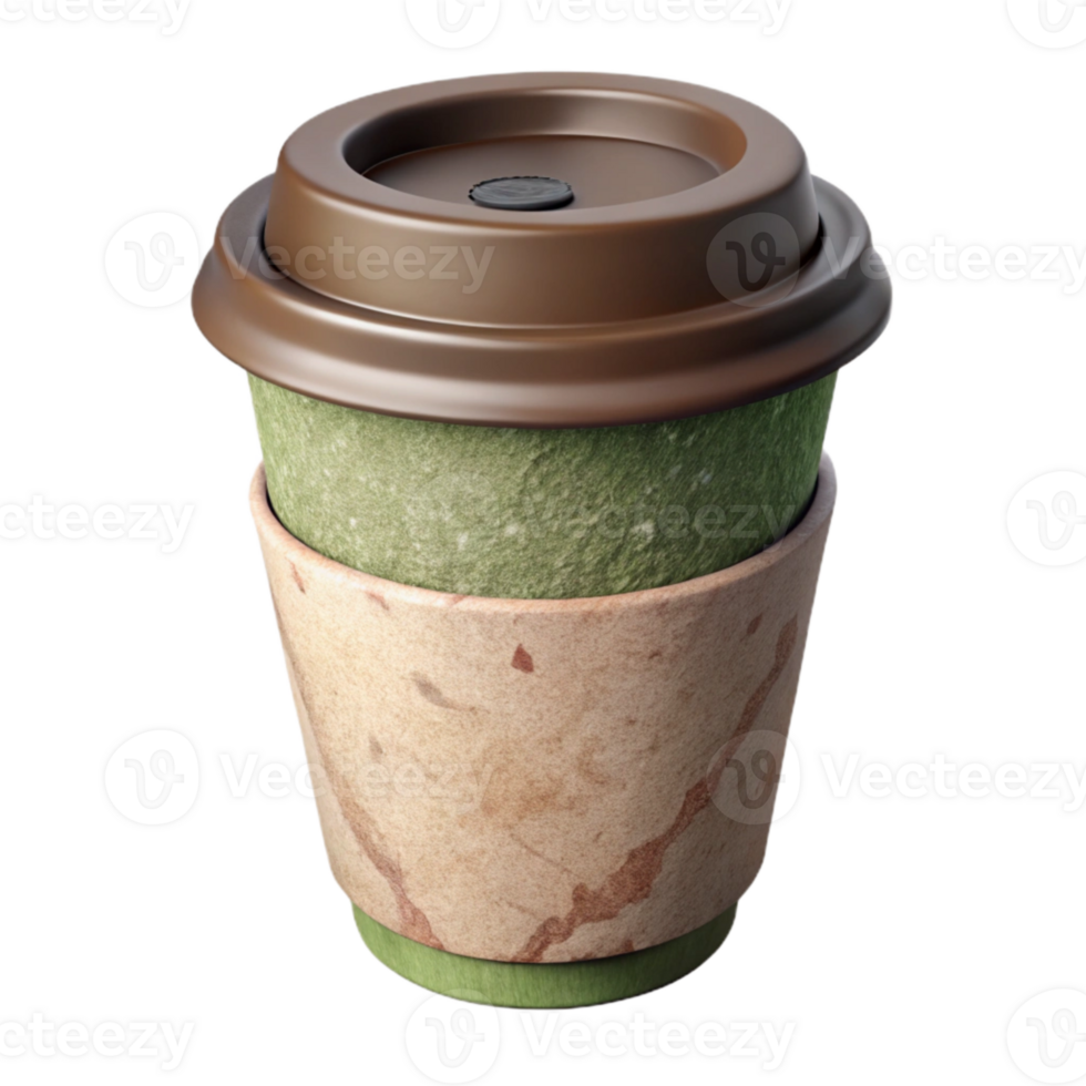 extraordinary traditional Compostable Coffee Cup with Lid Isolated on Transparent Background genuine png