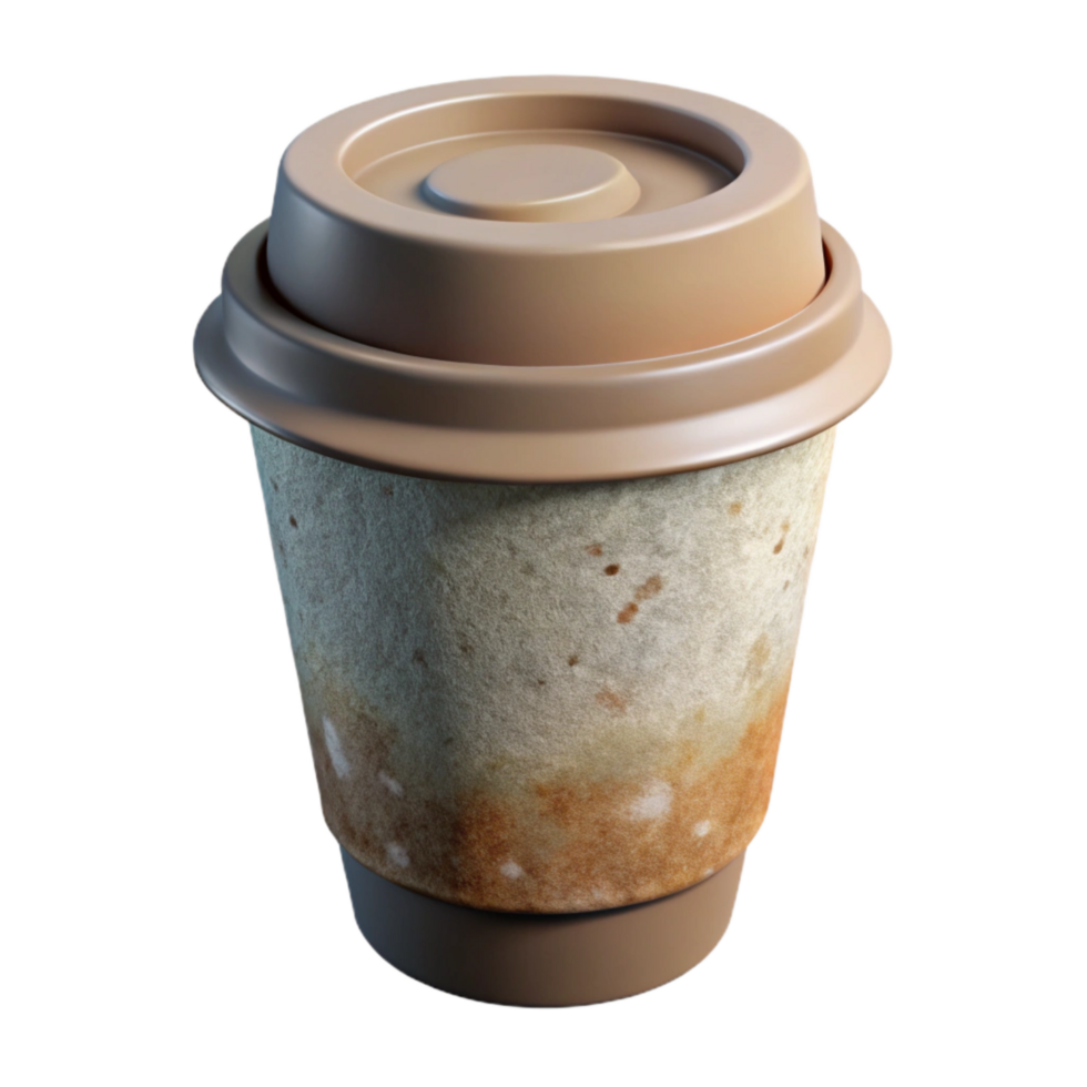 magnificent contemporary Compostable Coffee Cup with Lid Isolated on Transparent Background premium png
