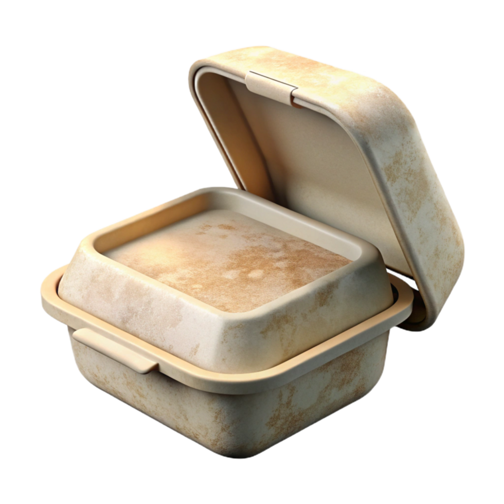 serene artistic Compostable Food Container Open Lid Transparent Background high quality png