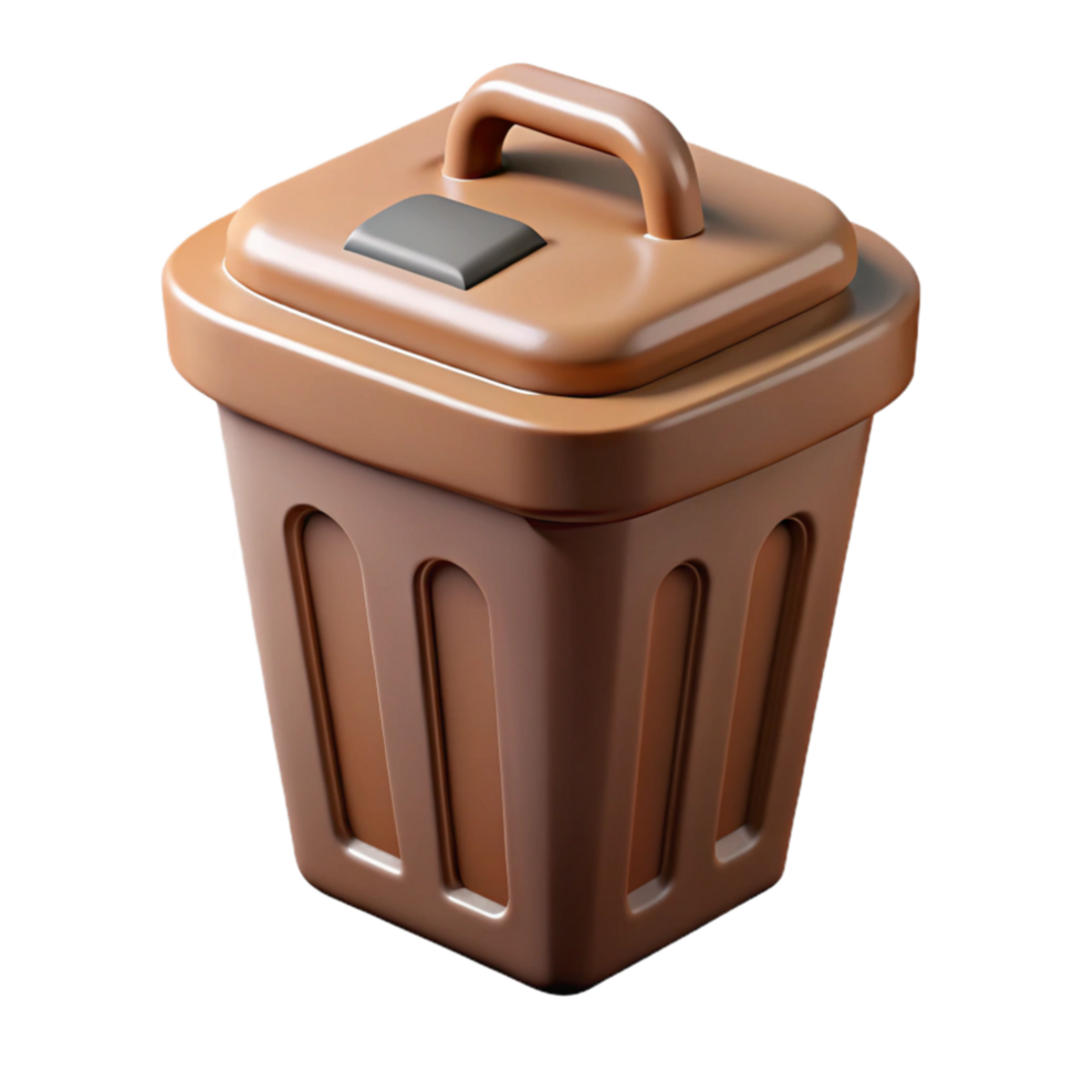 magnificent abstract Compost Bin Brown Color Isolated Cutout premium png
