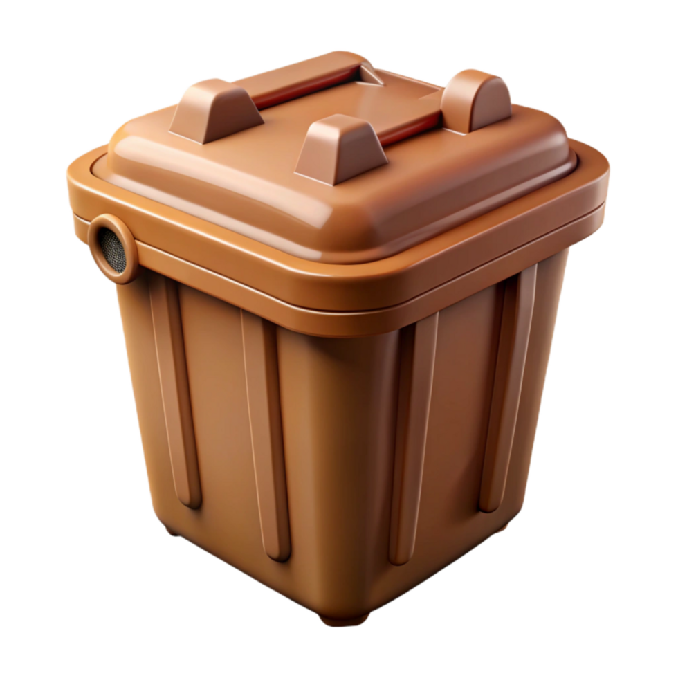 serene modern Compost Bin Cutout with Brown Contents Transparent Background png
