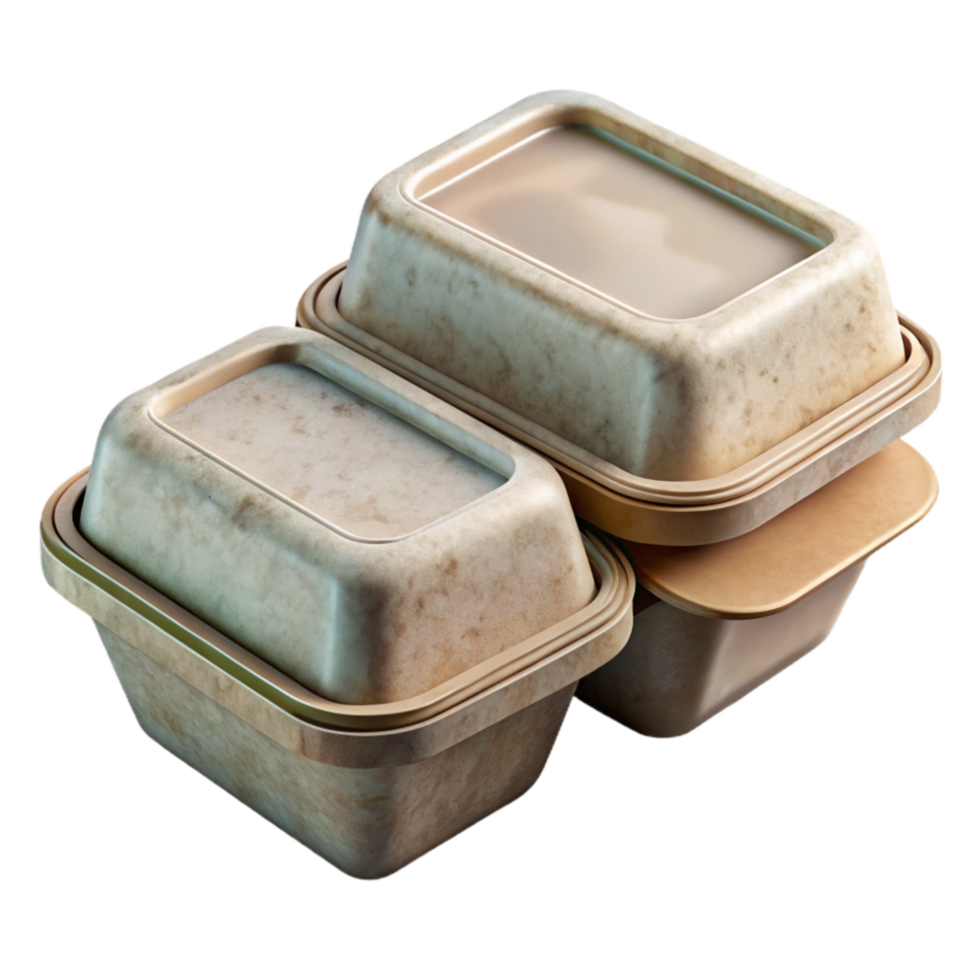 serene traditional Compostable Takeout Containers with Clear Lids Transparent high resolution png