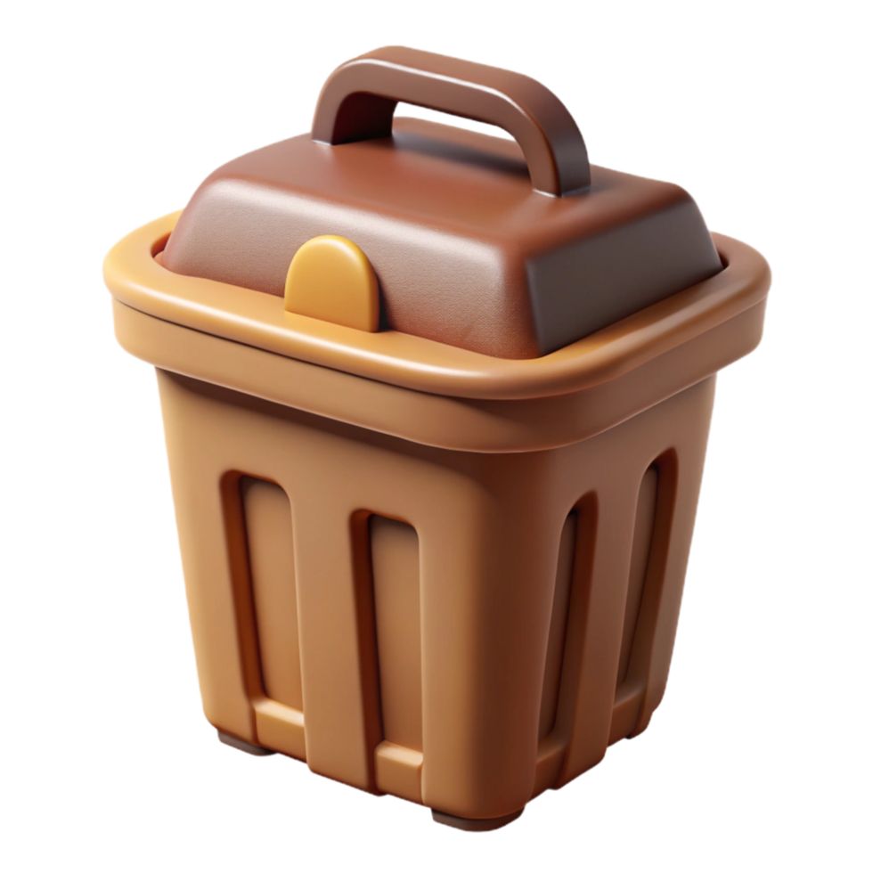 vibrant artistic Compost Bin Cutout with Brown Contents Transparent Background exclusive png