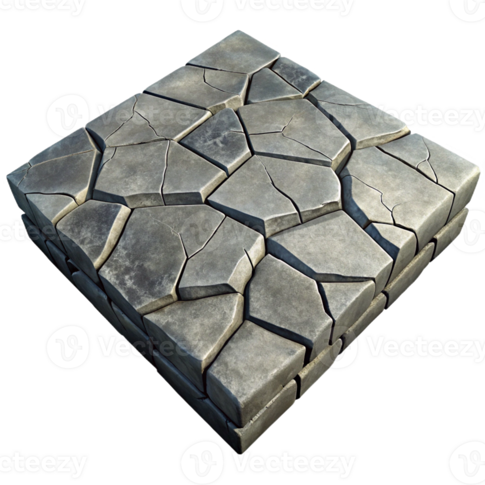 magnificent artistic Concrete Pavement Texture Cracked Surface Transparent Background detailed png