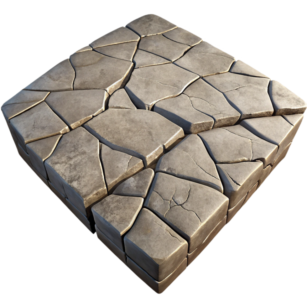 beautiful classic Concrete Pavement Texture Cracked Surface Transparent Background high resolution png