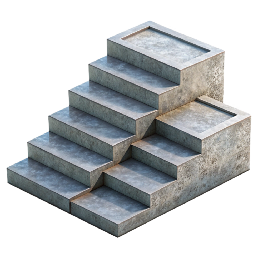 stunning rustic Concrete Steps Geometric Pattern Transparent Element premium png